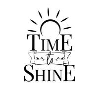 Adesivi da parete Lettering Time Shine Inspire Frase Parole 36x52,3cm Autoadesivo Piccolo Nero