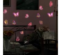 Adesivi da parete luminosi a forma di farfalla che si illuminano al buio, per camera da letto, soggiorno, decorazione d'interni, in PVC, riutilizzabili, per superfici lisce