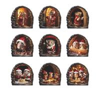 Adesivi da parete per animali, adesivi da parete di Natale, decalcomanie da parete natalizie per animali | adesivi Peel and Stick, decorazione festiva per la cameretta dei bambini, cameretta dei