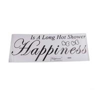 Adesivi da parete per bagno Happiness is a Long Hot Shower Decal per la decorazione della casa, vinile PVC rimovibile con cinghia di trasferimento per un'applicazione fluida e rimovibile