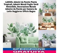 Adesivi Da Parete Pianta Tropicali,Adesivi Murali Foglie Verdi Rimovibile,Decora