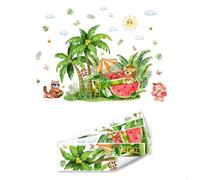 Adesivi da parete rimovibili con animali dei cartoni animati per la decorazione della stanza dei bambini, decalcomanie impermeabili per superfici lisce, comprese pareti e mobili