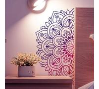 Adesivi da parete rimovibili in PVC con motivo mandala di loto, per decorare il soggiorno, riutilizzabili e leggeri, per la decorazione creativa della casa su vetro e pareti lisce