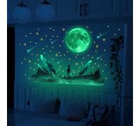 Adesivi da soffitto con stelle e luna, fosforescenti, per superfici lisce interne, tra cui pareti della camera da letto e del soggiorno