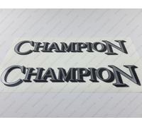 ADESIVI DECALCOMANIE ARGENTO LOGO BARCA CAMPIONE 14,25" x 2,8" 2 pezzi.
