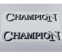 ADESIVI DECALCOMANIE BIANCHE LOGO BARCA CAMPIONE 14,25" x 2,8" 2 pezzi.