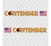 ADESIVI DECALCOMANIE GIALLO/ROSSO LOGO BARCA CONTENDER BANDIERA USA 32" x 3,8...