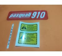 ADESIVI DECALCOMANIE PER PASQUALI 910 MOTOCOLTIVATORI E 4 RUOTE PASQUALI 910