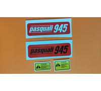 ADESIVI DECALCOMANIE PER PASQUALI 945 MOTOCOLTIVATORI E 4 RUOTE PASQUALI 945