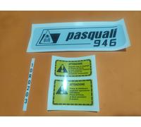 ADESIVI DECALCOMANIE PER PASQUALI 946 MOTOCOLTIVATORI E 4 RUOTE PASQUALI GRIGI
