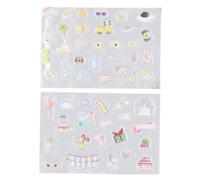 Adesivi Decorativi Colorati per Fotocamera, Set di 2 Pezzi in PVC Mini Photo Foto Stickers Creativi per Album Fotografici Diari e Decorazioni Artistiche per Personalizzare il Tuo (Happy Holidays)