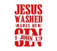 Adesivi decorativi in vinile Gesù ha lavato via il mio peccato Cristo 50.4x78.1cm Decorazione artistica Rosso