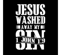 Adesivi decorativi in vinile Gesù ha lavato via il mio peccato Cristo 50.4x78.1cm Impermeabile Bianco