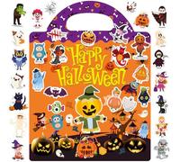 Adesivi decorativi per Halloween, per bambini, riutilizzabili, per Halloween, da 2 a 4 anni, divertenti adesivi da viaggio per bambini, impermeabili, per bambini da 1 a 5 anni
