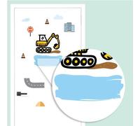 Adesivi decorativi per porta - Stellasticker - Rendi unica la porta della stanza di tuo figlio con l’adesivo personalizzato a Tema. (Tema dell'escavatore)