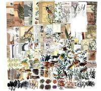 Adesivi Decorativi Scrapbooking, 260 Pezzi vintage trasparente carta per scrapbooking Diario Stickers Adesivi Vintage per Scrapbooking Fai da Te Materiale Scrapbook Carta di Sfondo carta decorativa