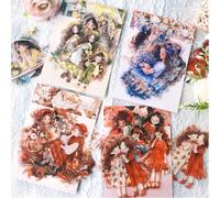 Adesivi Decorativi Scrapbooking Stickers 80pcs Scrapbooking Kit PET Set di Adesivi Decorativi per Diari di Proiettile, Buste, Cartoline(Maiden's World)