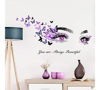 adesivi decorativi Slogan inglese Eye Butterfly Wall Sticker Decorazione Murale Soggiorno Camera da Letto Soggiorno Sala da Pranzo
