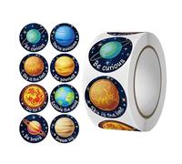 Adesivi del sistema solare Etichetta rotonda di progettazione del pianeta per omaggi Insegnamento educativo Imballaggio di dessert per piccole imprese 500X