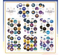 Adesivi di Eid Mubarak, 192 pezzi di Ramadan Kareem e adesivi di Eid Forniture per feste di Eid Decorazioni per feste di Ramadan, adesivo di Tag Mubarak