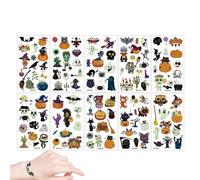 Adesivi di Halloween per bambini | Decalcomania del corpo luminoso, disegni | 10x Trick o Treat Tatuaggi falsi | Boys Girls Party Fun, pacchetto accessorio in costume spettrale
