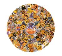 Adesivi di Halloween, set di 200 adesivi per le vacanze, design spettrale resistente all'acqua, robusto materiale in vinile, decorazioni raccapriccianti per laptop, telefono, bagagli, bottiglia