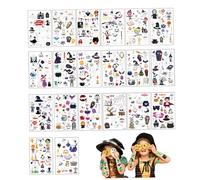 Adesivi di Halloween tatuaggi di Halloween 20pcs/set bagliore nei tatuaggi oscuri di Halloween per bambini Scheletri spettrali Skeletons Pumpkins Decor temporanei Tatuaggi per bomboniere da festa