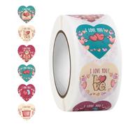 Adesivi di San | 500 Pezzi Di Etichette Autoadesive A Forma Di Cuore,Rotolo Adesivi San - Per Matrimoni Feste Sigillatura Buste Artigianato Scrapbooking