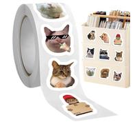 Adesivi divertenti a forma di gatto, 500 pezzi, impermeabili, in vinile, grafiche ispirate ai meme, giocattoli creativi decorativi per laptop, auto, telefono, notebook, bottiglie, album di ritagli