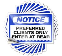 Adesivi divertenti per auto avviso clienti preferiti utilizzare ingressi posteriori adesivi 10 pezzi Little Man Cave Sign segni sarcastici (12 x 18 cm)