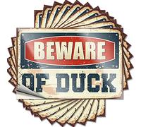 Adesivi divertenti per auto Beware of Duck adesivi divertenti 10 pezzi Little Man Cave Sign segni sarcastici (8 x 12 cm)