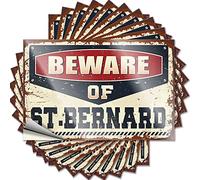 Adesivi divertenti per auto Beware of St.Bernard Funny Sticker 10 pezzi adesivi paraurti per auto (12 x 18 cm)
