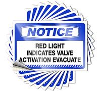 Adesivi divertenti per auto con avviso luce rossa che indica l'attivazione della valvola, adesivi per evacuare 10 pezzi divertenti cartelli per la stanza cartelli per la decorazione della casa (12 x