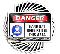 Adesivi divertenti per auto con scritta "Danger Hard Hat Required in This Area", 10 pezzi, adesivi divertenti per la decorazione della casa (12 x 18 cm)
