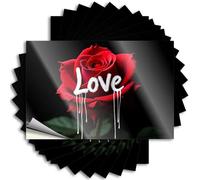 Adesivi divertenti per auto Love in Bloom: A Red Rose'S Melting Heart Stickers 10 pz cartelli per la decorazione della casa adesivi per ragazze (8 x 12 cm)