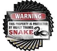 Adesivi divertenti per auto Warning This Property is Protected by A Highly Trained Snake Funny Sticker 10 pz Little Man Cave Sign Sarcastico (8 x 12 cm)