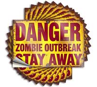 Adesivi divertenti per paraurti Zombie Outbreak: Danger Ahead! 10 adesivi per auto per donne adesivi divertenti per auto (6 x 9 cm)