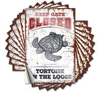 Adesivi e decalcomanie Hardhat Please Close The Gate Tartaruga On The Loose Funny Sticker 10 pz cartelli di avvertimento per camera da letto adesivi auto divertenti (12 x 18 cm)