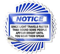 Adesivi e decalcomanie per auto Avviso poiché la luce viaggia più velocemente del suono, alcuni adesivi per cassetta degli attrezzi 10 pezzi adesivi e decalcomanie strumento decalcomanie (12 x 18 cm)