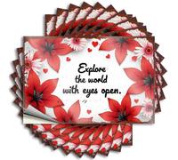 Adesivi e decalcomanie per auto con incoraggiamento floreale: esplorare il mondo con gli occhi aperti, 10 pezzi, divertenti adesivi per paraurti per auto, decorazione con segno della grotta (12 x 18