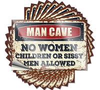 Adesivi e decalcomanie per auto con le regole della grotta dell'uomo, 10 adesivi divertenti per auto (8 x 12 cm)