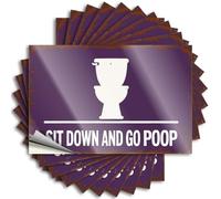 Adesivi e decalcomanie per auto Relax and Poop: la semplice guida per un comodo uso del WC, 10 adesivi divertenti per decorare la grotta dell'uomo e accessori (6 x 9 cm)