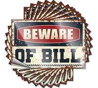 Adesivi e decalcomanie per cassetta degli attrezzi Beware of Bill, adesivi divertenti, 10 pezzi, accessori per auto (8 x 12 cm)