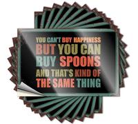 Adesivi e decalcomanie per cassetta degli attrezzi, con scritta in lingua inglese "You Can't Buy Happiness But Can Spoons", divertenti decalcomanie per auto (6 x 9 cm)
