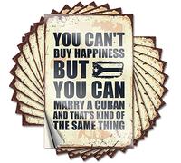 Adesivi e decalcomanie per cassetta degli attrezzi con scritta "You Can't Buy Happiness But Can Marry A Cuban", 10 adesivi divertenti per paraurti auto (12 x 18 cm)