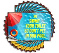 Adesivi e decalcomanie per cassetta degli attrezzi We Swim to Your Toilet So Don't Pee in Our Pool. Adesivi 10 pezzi adesivi per auto da uomo (12 x 18 cm)