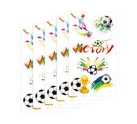 Adesivi Elettrostatici Per Il Calcio, Divertenti Decalcomanie Per Viso, 5 Pezzi Tatuaggi Per Le Mani Con Tema Della, Stemmi Per Il Corpo Del Calcio Con Colori Brillanti, Adesivi Per Feste