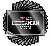 Adesivi estetici Big Saying, accessori per videogiochi, design carino per notebook interno, bottiglia rimovibile in vinile I Love My Lithuanian Mom, 6 x 9 cm
