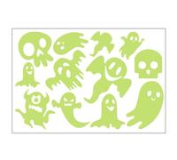 Adesivi fantasmi luminosi di Halloween - scintillio nei coloranti della finestra scura | Decorazioni di adesivi murali spettrali per forniture per feste a casa configurazione interna