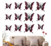 Adesivi Farfalle, 12 Pezzi Stickers Fiori Scheletro, Adesivi Farfalla 3D Decorazione Halloween per Soggiorno Ufficio Giornaliero Matrimonio Camera da Letto Mobili